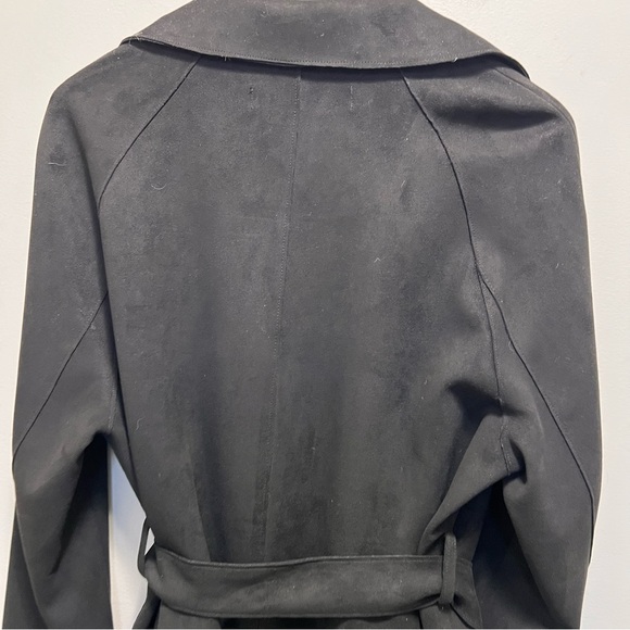 Zara Black Faux Suede Tie Front Jacket Size Medium - Picture 7 of 9